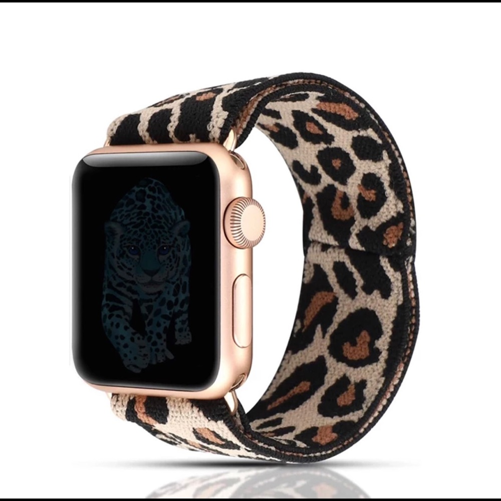 Leopard print Apple Watch elastic cloth band new